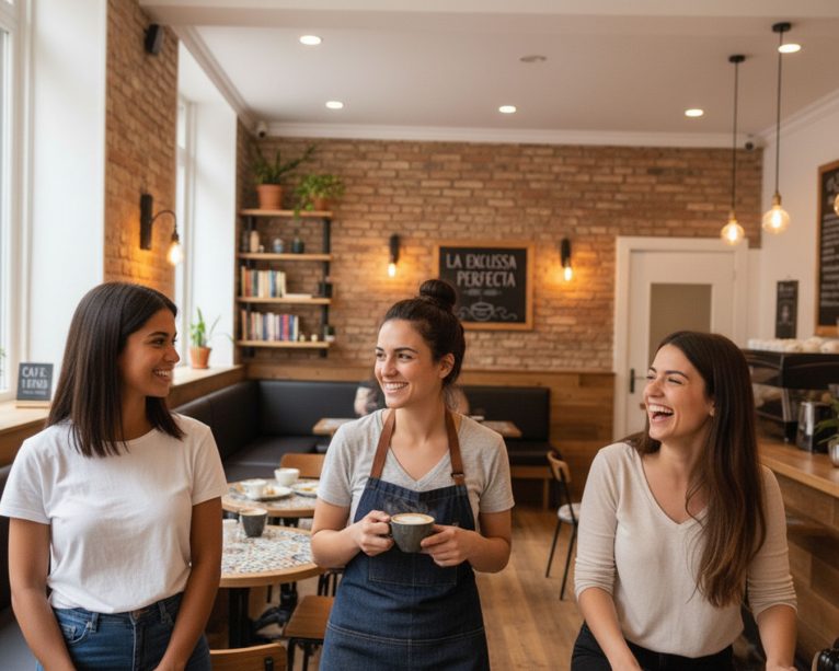 Equipo de camareras preparando café en La Excussa Perfecta
